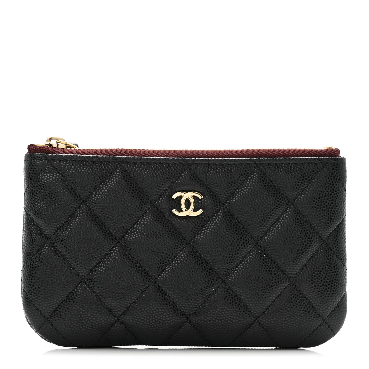 Caviar Quilted Small Cosmetic Case Black