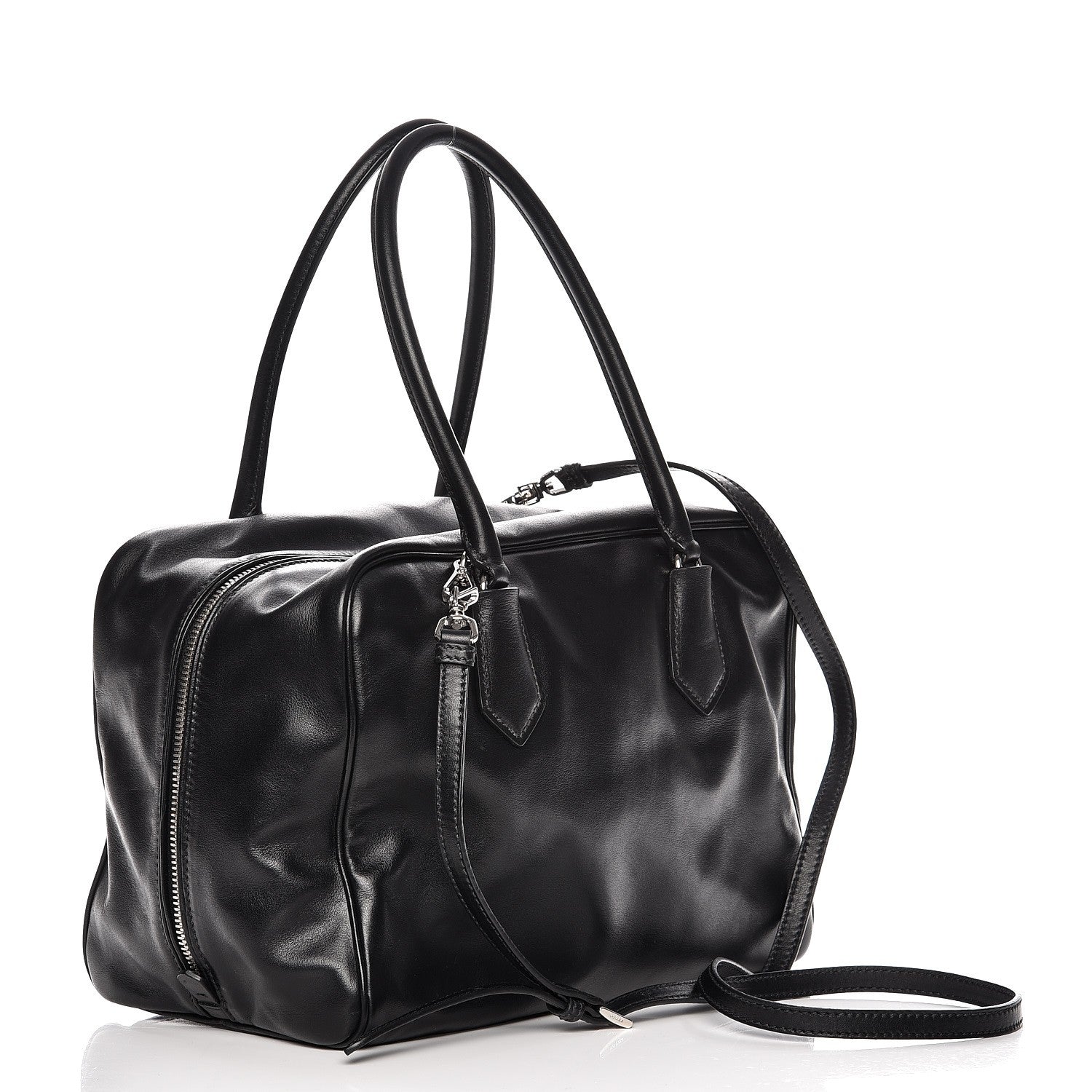 Prada Soft Calf Large Inside Tote Black Mughetto 4 of 10