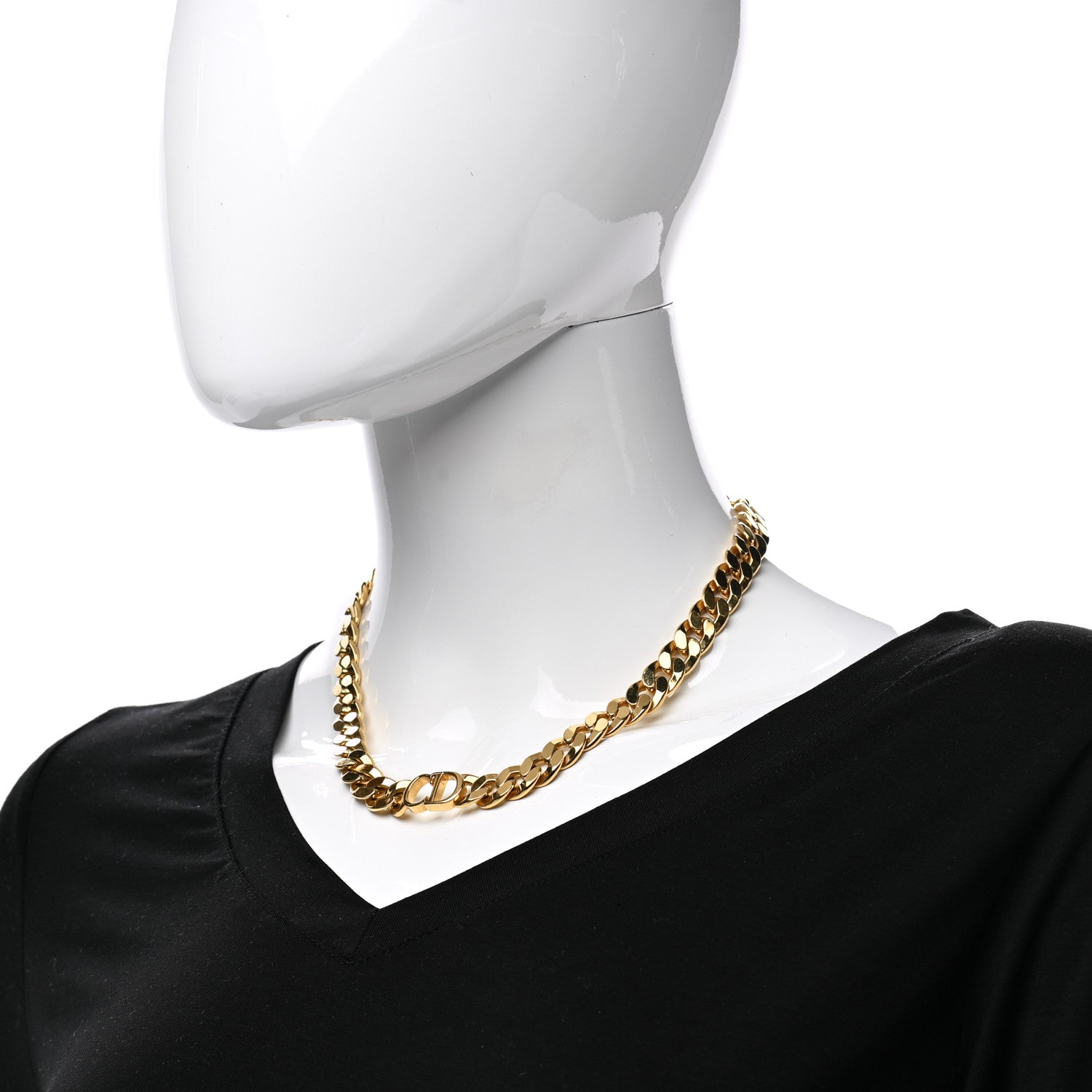 Christian Dior Metal Danseuse Etoile Chain Choker Necklace Gold 2 of 4
