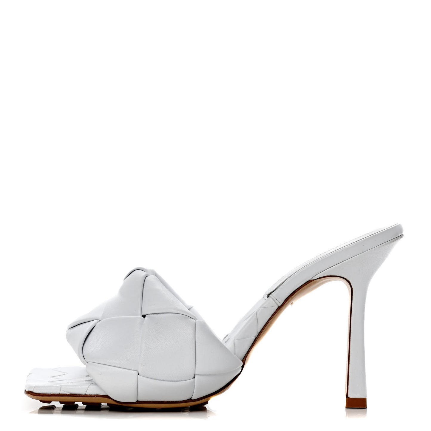 Nappa Maxi Intrecciato Lido Mule Sandals 37 Optic White