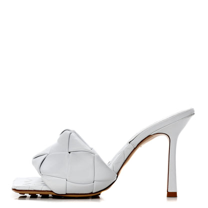 Bottega Veneta Nappa Maxi Intrecciato Lido Mule Sandals 37 Optic White 1 of 5