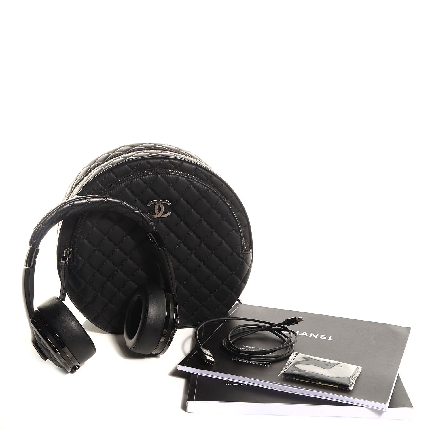 Chanel Lambskin x Monster Wireless Headphones w/ Case Black 13 of 13