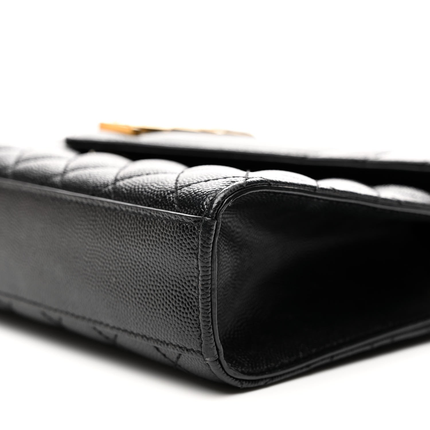 Saint Laurent Grain De Poudre Textured Mixed Matelasse Triquilt Medium Monogram Satchel Black 11 of 12