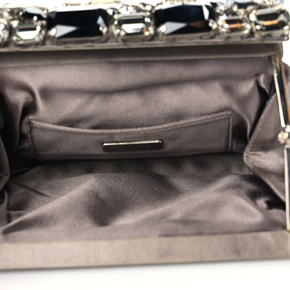 Prada Satin Crystal Clutch Fumo 6 of 7