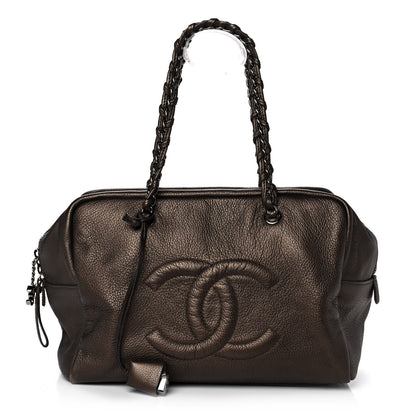 Chanel Metallic Deerskin Large Luxe Ligne Bowler Bronze 1 of 12