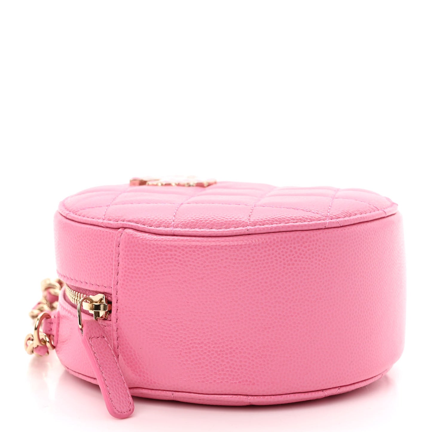 Caviar Quilted Gripoix CC Round Clutch With Chain Pink