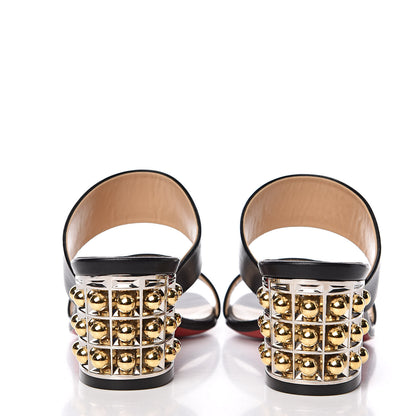 Christian Louboutin Nappa Vasa Opticat 55 Slide Sandals 37.5 Black Gold 5 of 11