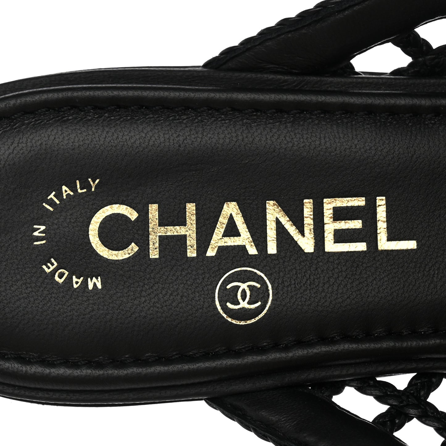 Braided Lambskin Mule Sandals 39 Black