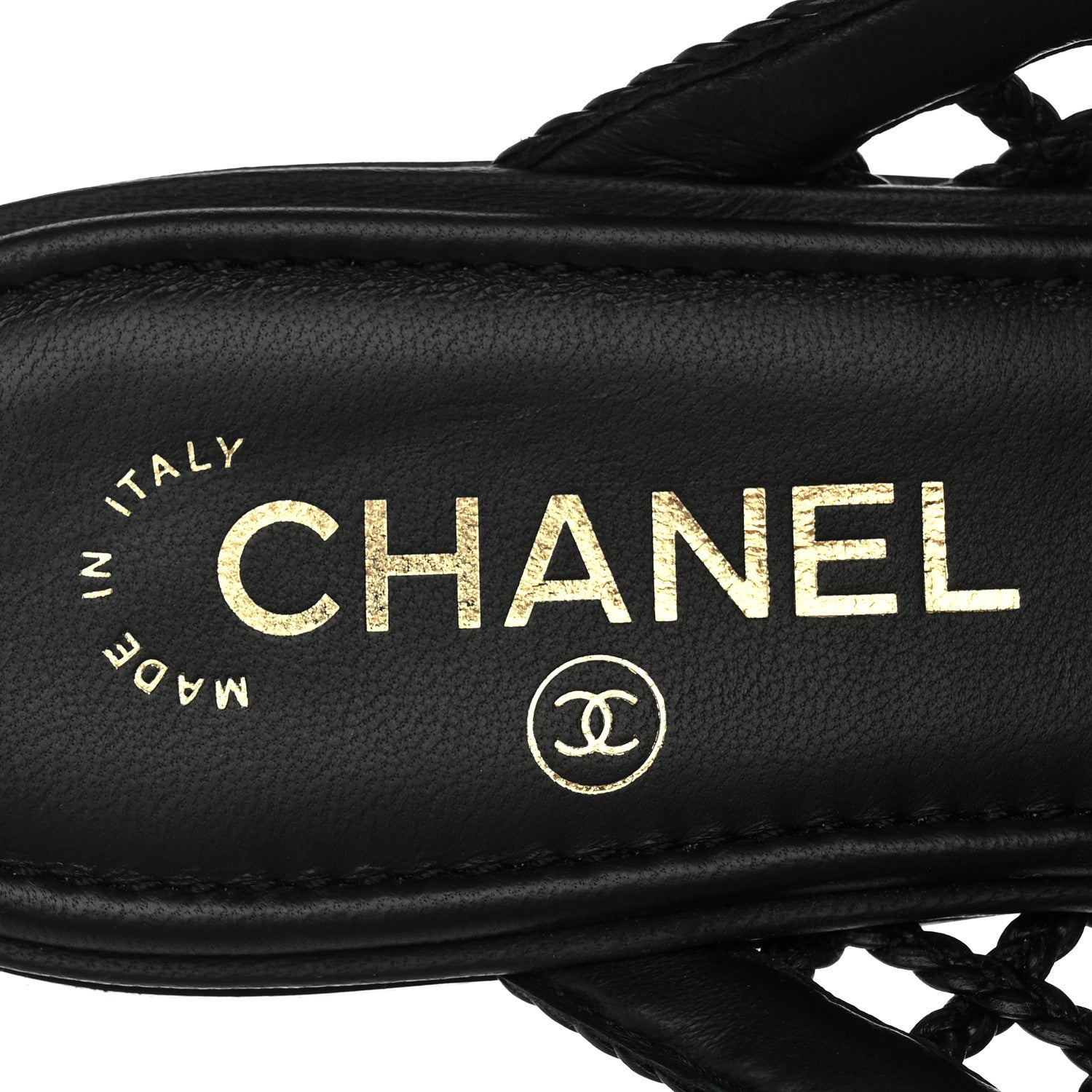 Chanel Braided Lambskin Mule Sandals 39 Black 7 of 11