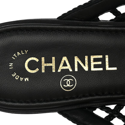 Chanel Braided Lambskin Mule Sandals 39 Black 7 of 11