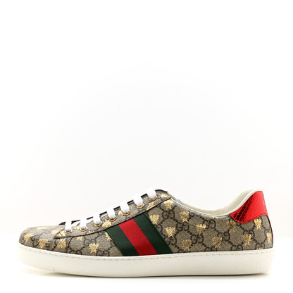 Gucci GG Supreme Monogram Bees Ayers Web Mens Ace Sneakers 11.5 Beige Oro Green Red 1 of 10