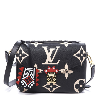 Louis Vuitton Empreinte Monogram Giant Crafty Pochette Metis Black Creme 1 of 9