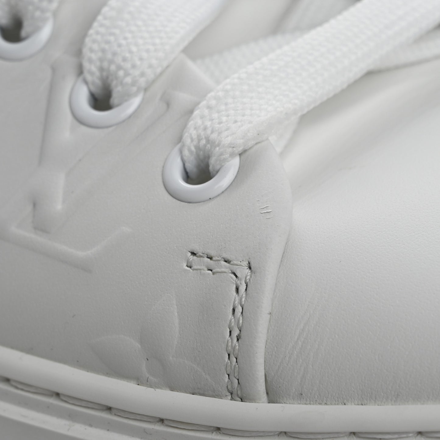 Lambskin Embossed Monogram Time Out Sneakers 39 White