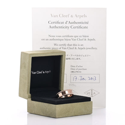 Van Cleef & Arpels 18K Rose Gold Perlee Signature Ring 59 5 of 5