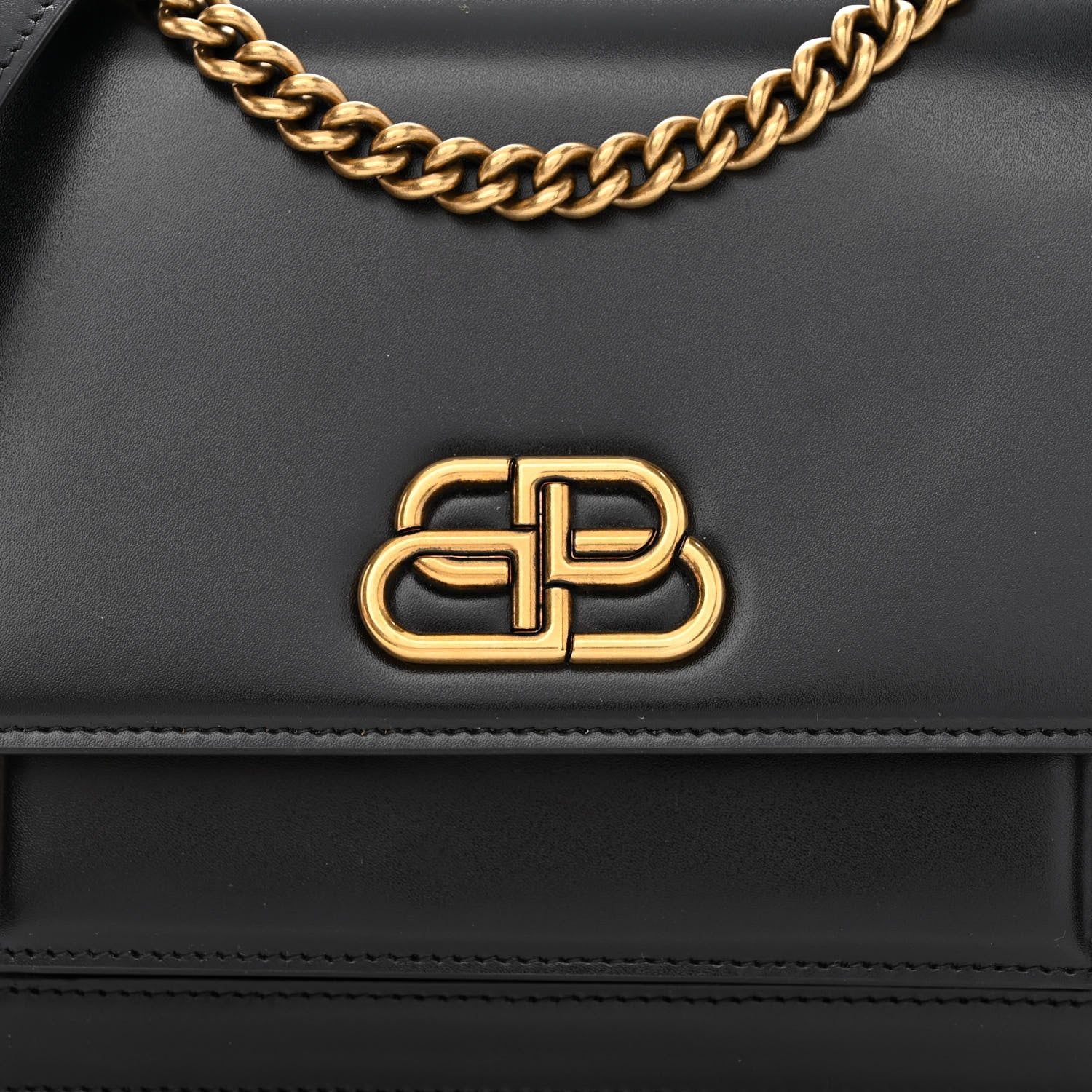 Balenciaga Box Calfskin S Sharp Chain Shoulder Bag Black 8 of 10