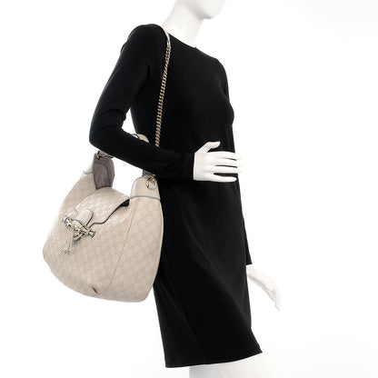 Gucci Guccissima Signature Medium Emily Hobo Mystic White 2 of 8