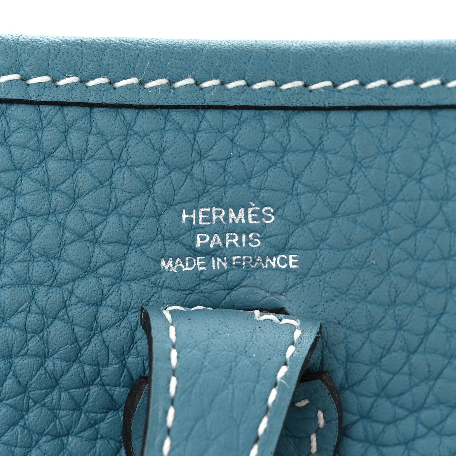 Hermes Taurillon Clemence Evelyne TPM New Blue Jean 6 of 11