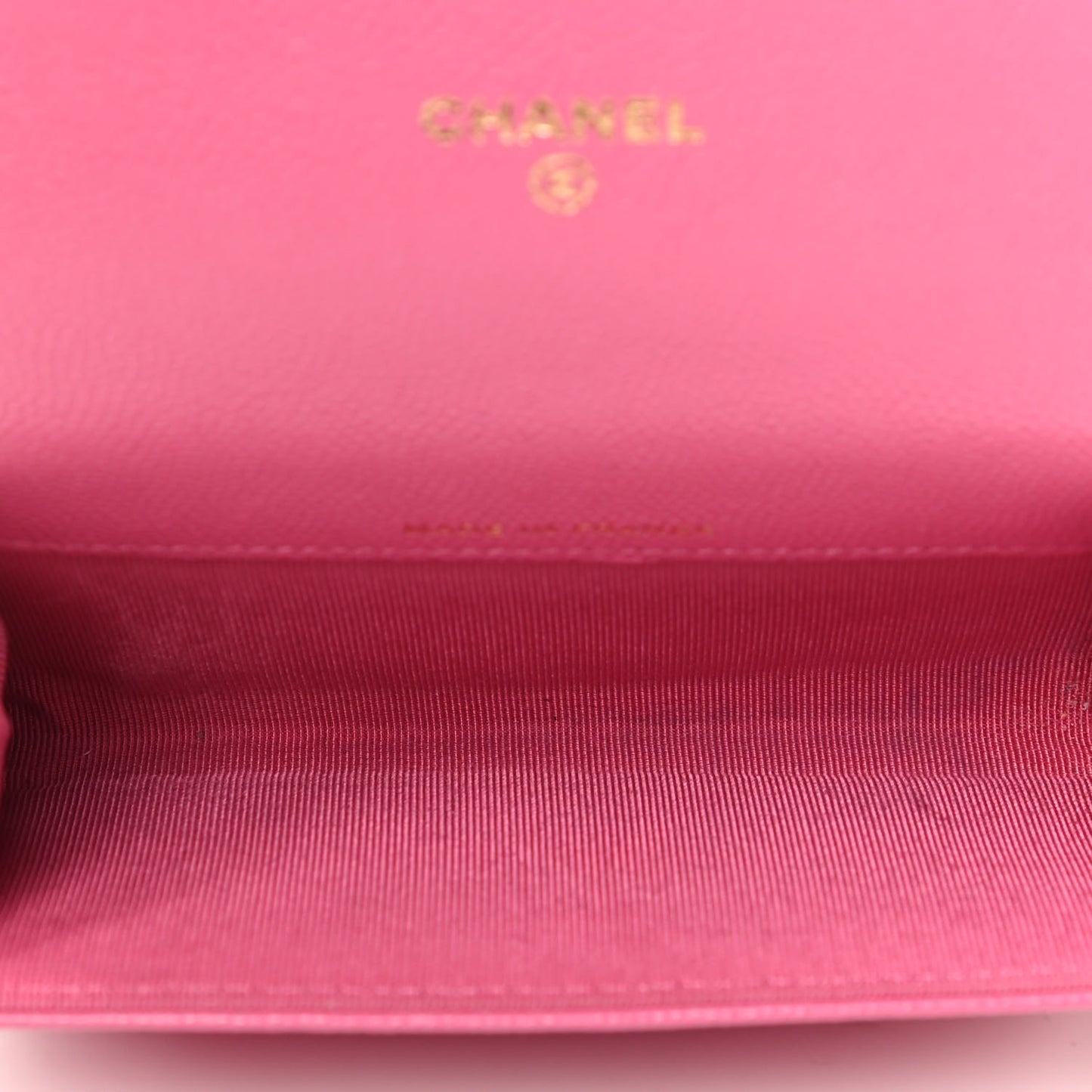 Caviar Quilted Flap Card Holder Wallet Pink
