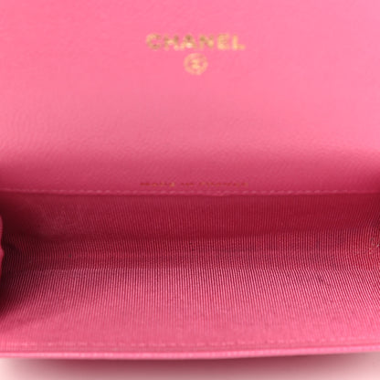 Chanel Caviar Quilted Flap Card Holder Wallet Pink 3 of 3
