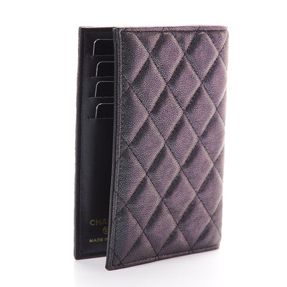 Chanel Iridescent Caviar Quilted Passport Holder Black 2 of 7