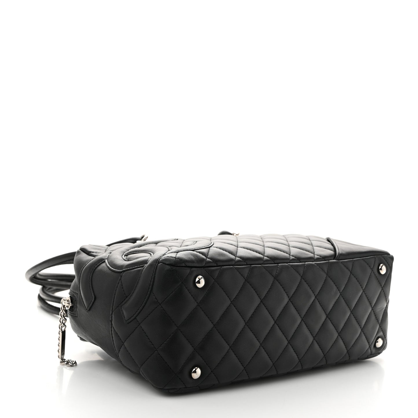 Calfskin Quilted Large Cambon Bowler Black