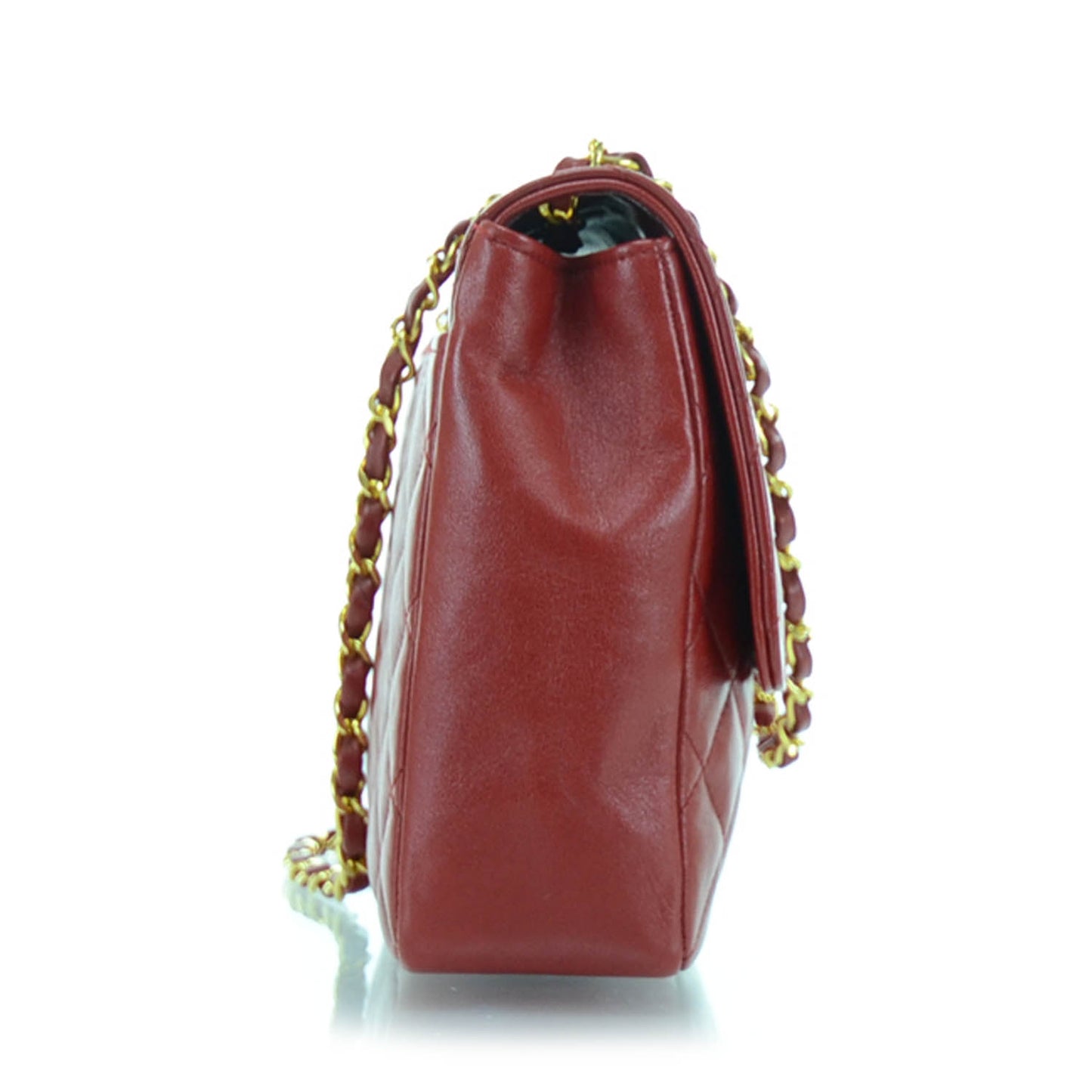 Lambskin Quilted Medium Flap Red