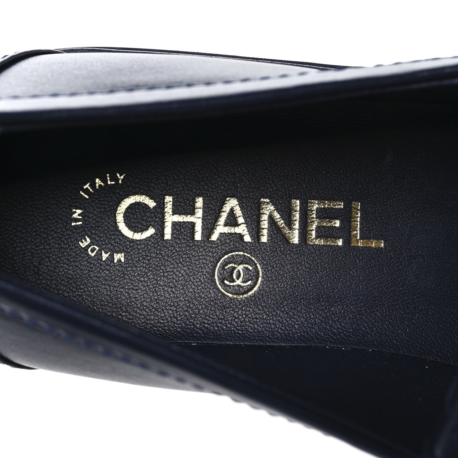 Chanel Lambskin Quilted CC Turnlock Loafers 38 Navy 9 of 9