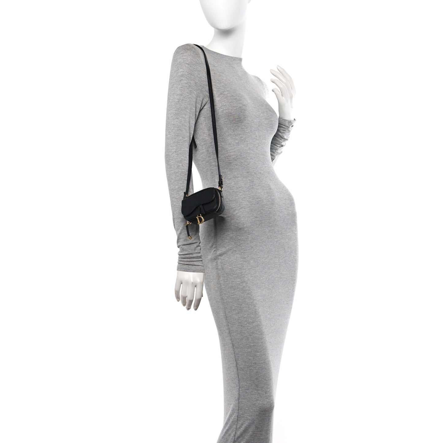 Goatskin Mini Saddle Pouch Black