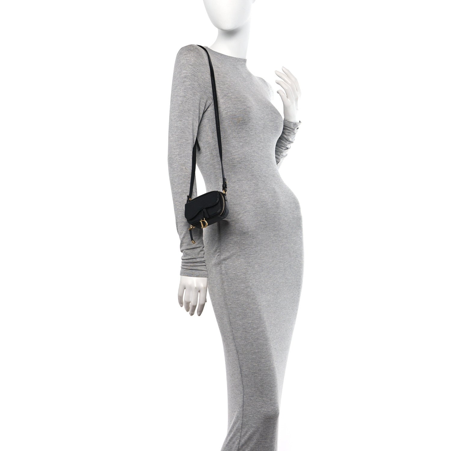 Christian Dior Goatskin Mini Saddle Pouch Black 2 of 8