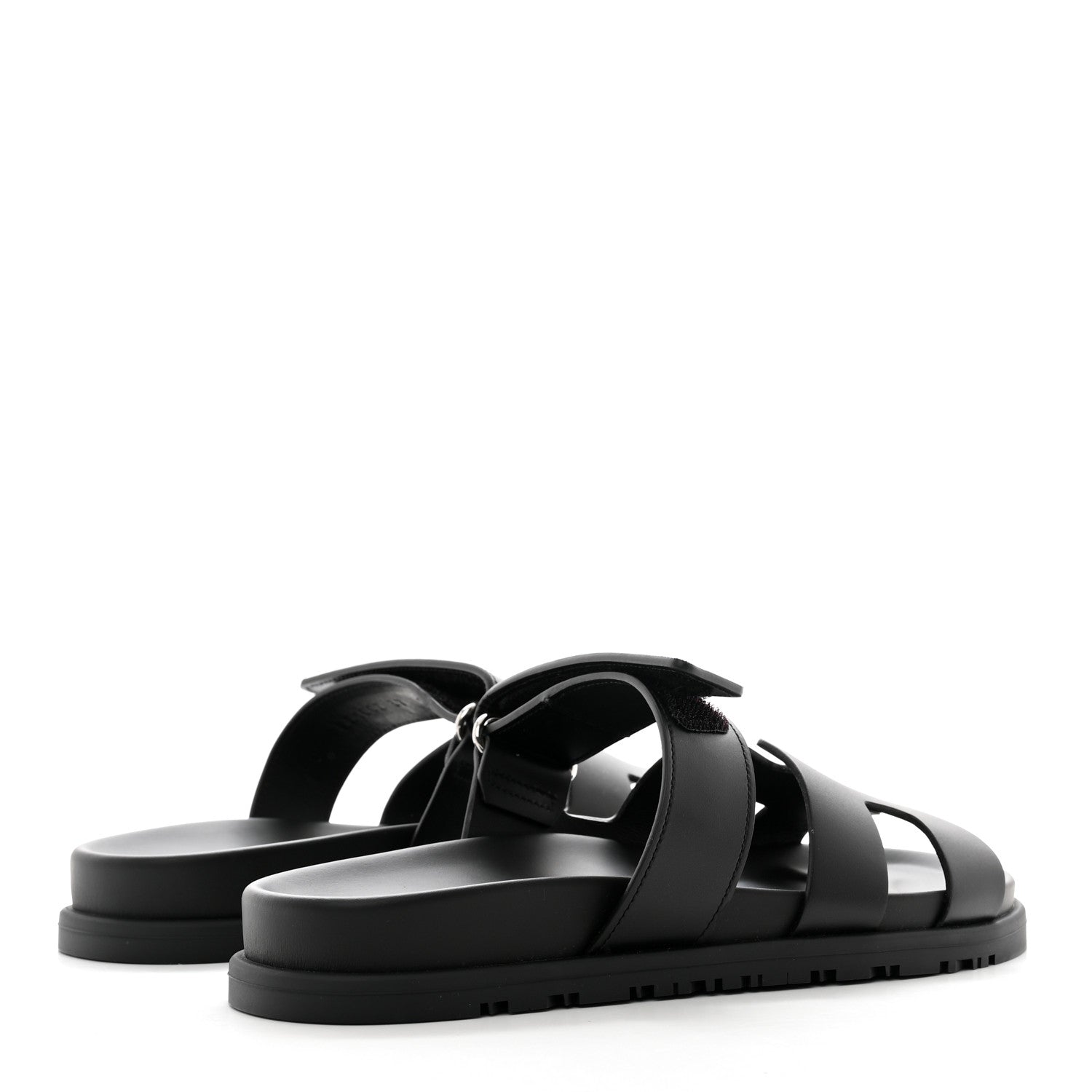 Hermes Calfskin Womens Chypre Sandals 37 Black 4 of 9