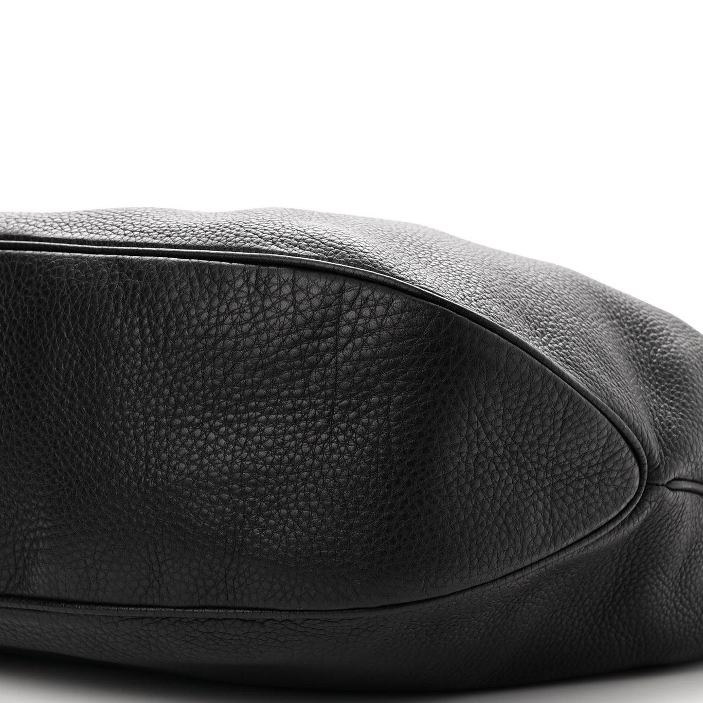 Pebbled Calfskin Large Ride Shoulder Bag Black