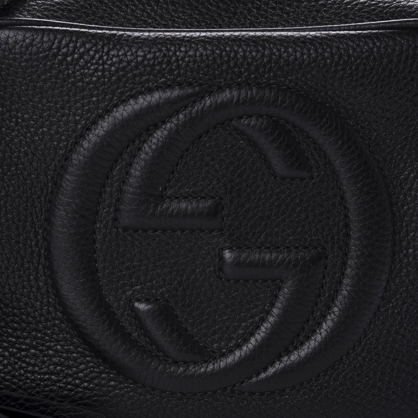Pebbled Calfskin Small Soho Disco Bag Black