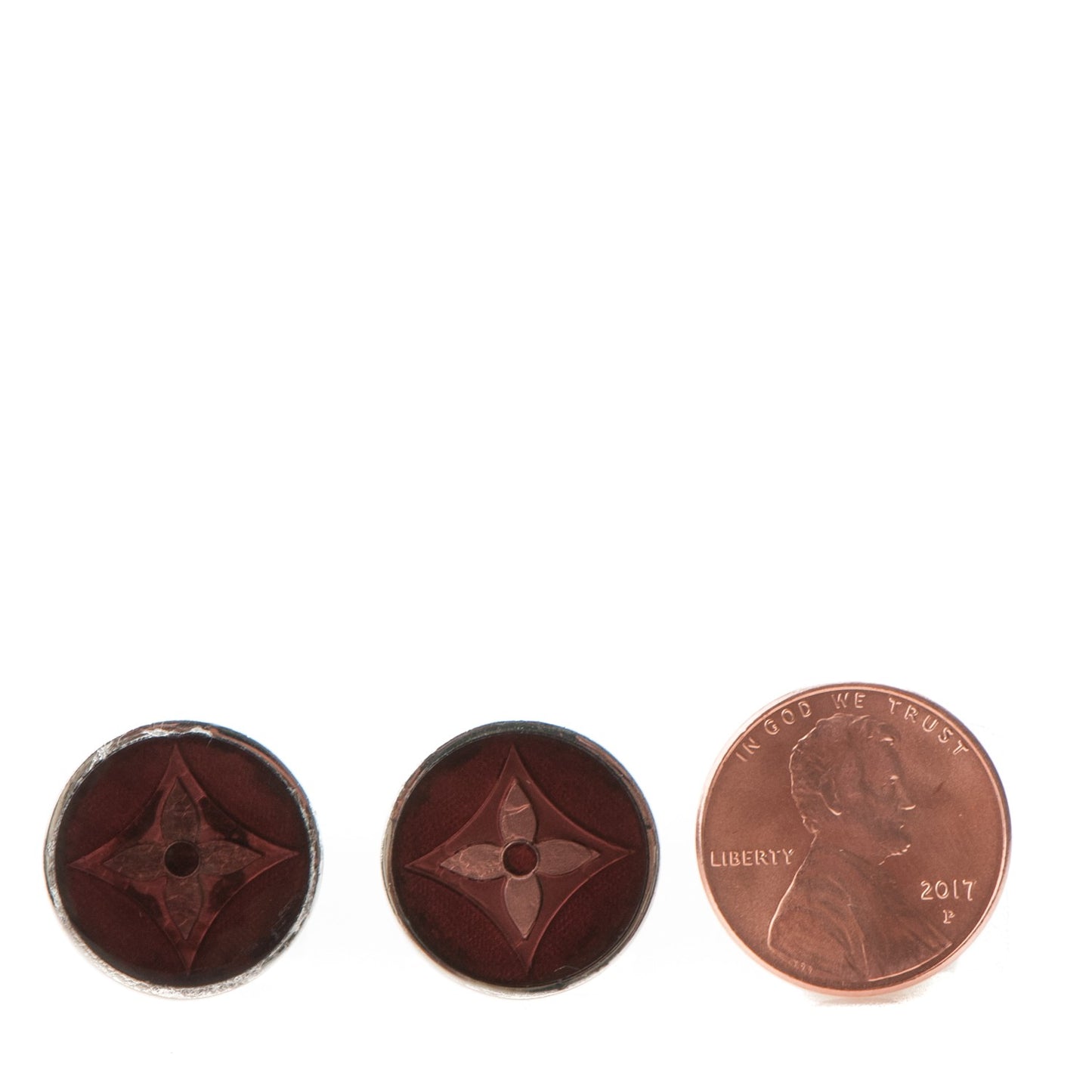 Sterling Silver Resin Fleur Motif Cufflinks Ebene