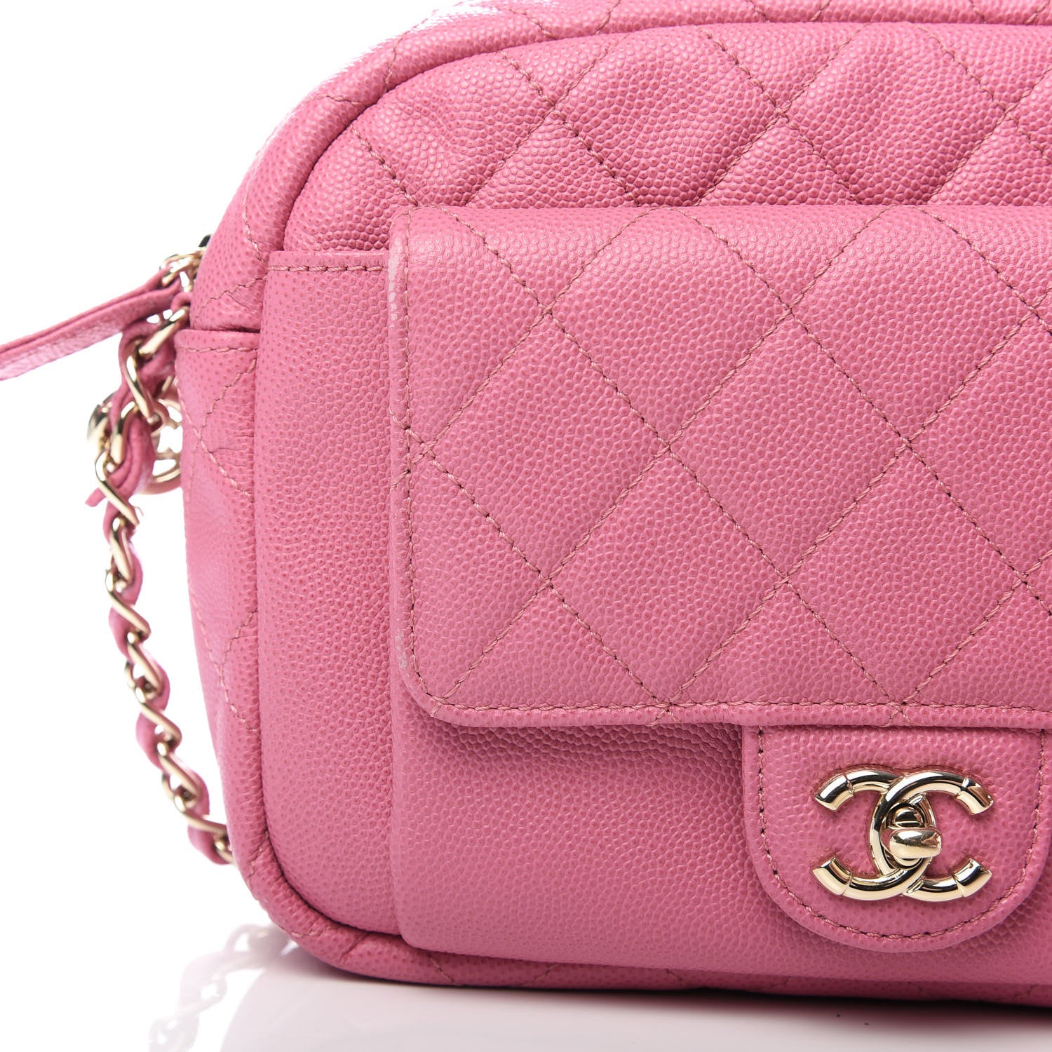 Chanel Caviar Quilted CC Day Camera Case Pink 10 of 11