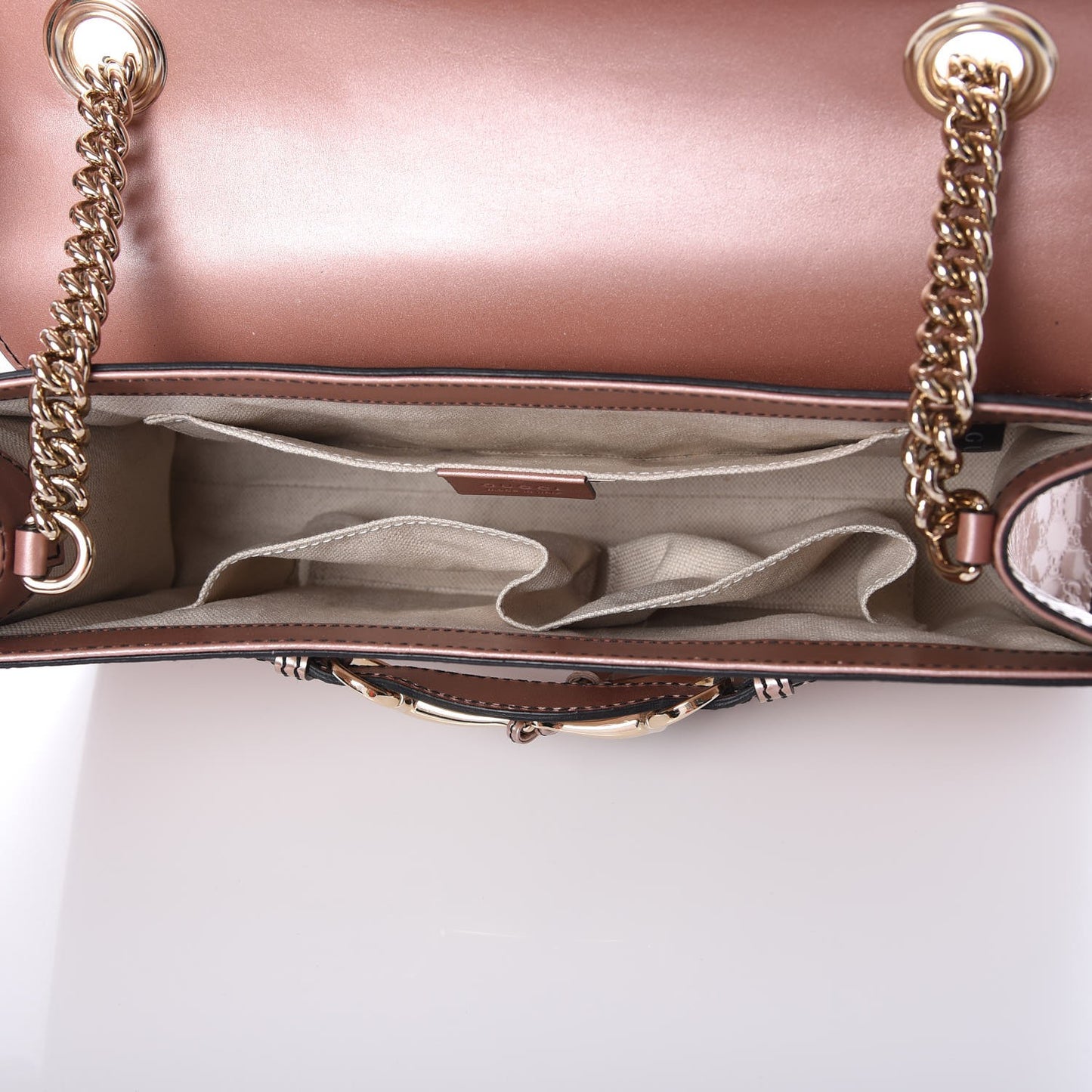 Shine Microguccissima Medium Emily Chain Shoulder Bag Dark Cipria