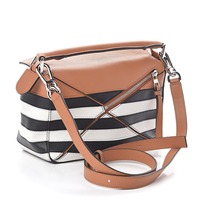 Loewe Calfskin Marine Stripe Small Puzzle Bag Tan 3 of 9