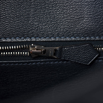 Hermes Shiny Porosus Crocodile Birkin 35 Bleu Abysse 21 of 35