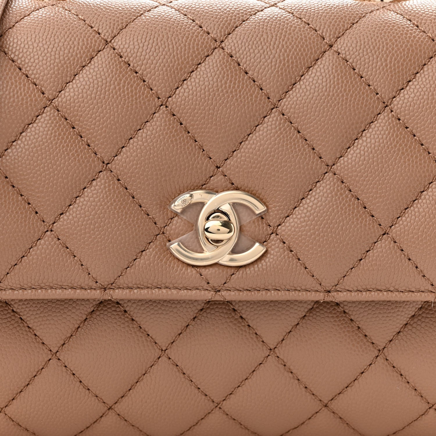 Chanel Caviar Quilted Mini Coco Handle Flap Beige 8 of 11
