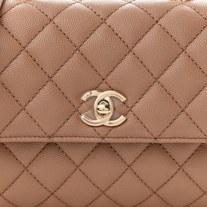 Chanel Caviar Quilted Mini Coco Handle Flap Beige 8 of 11