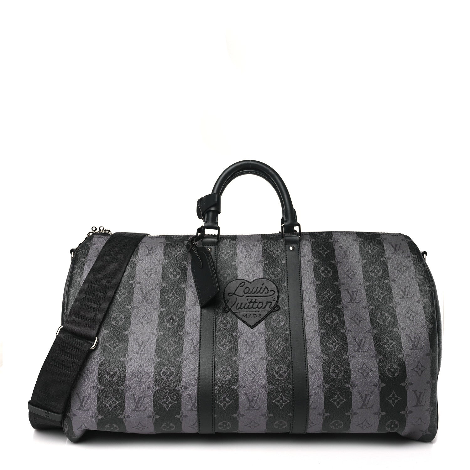Louis Vuitton X NIGO Monogram Eclipse Stripes LV Keepall Bandouliere 50 1 of 8