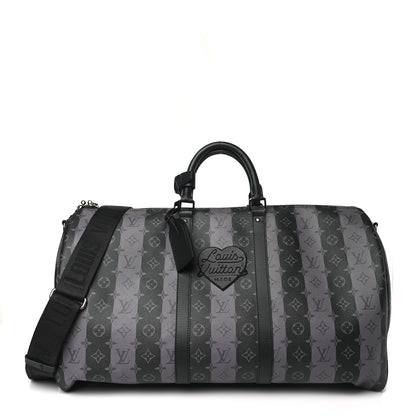 Louis Vuitton X NIGO Monogram Eclipse Stripes LV Keepall Bandouliere 50 1 of 8