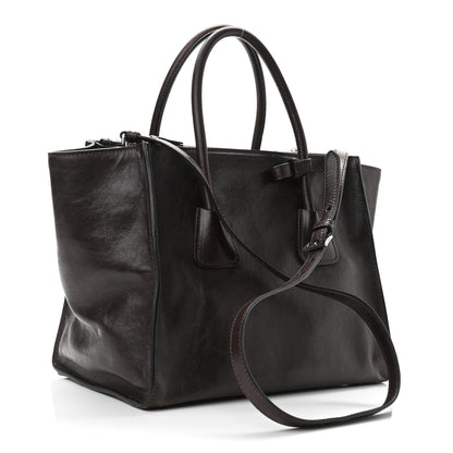Prada Glace Calfskin Twin Pocket Tote Moro 3 of 12