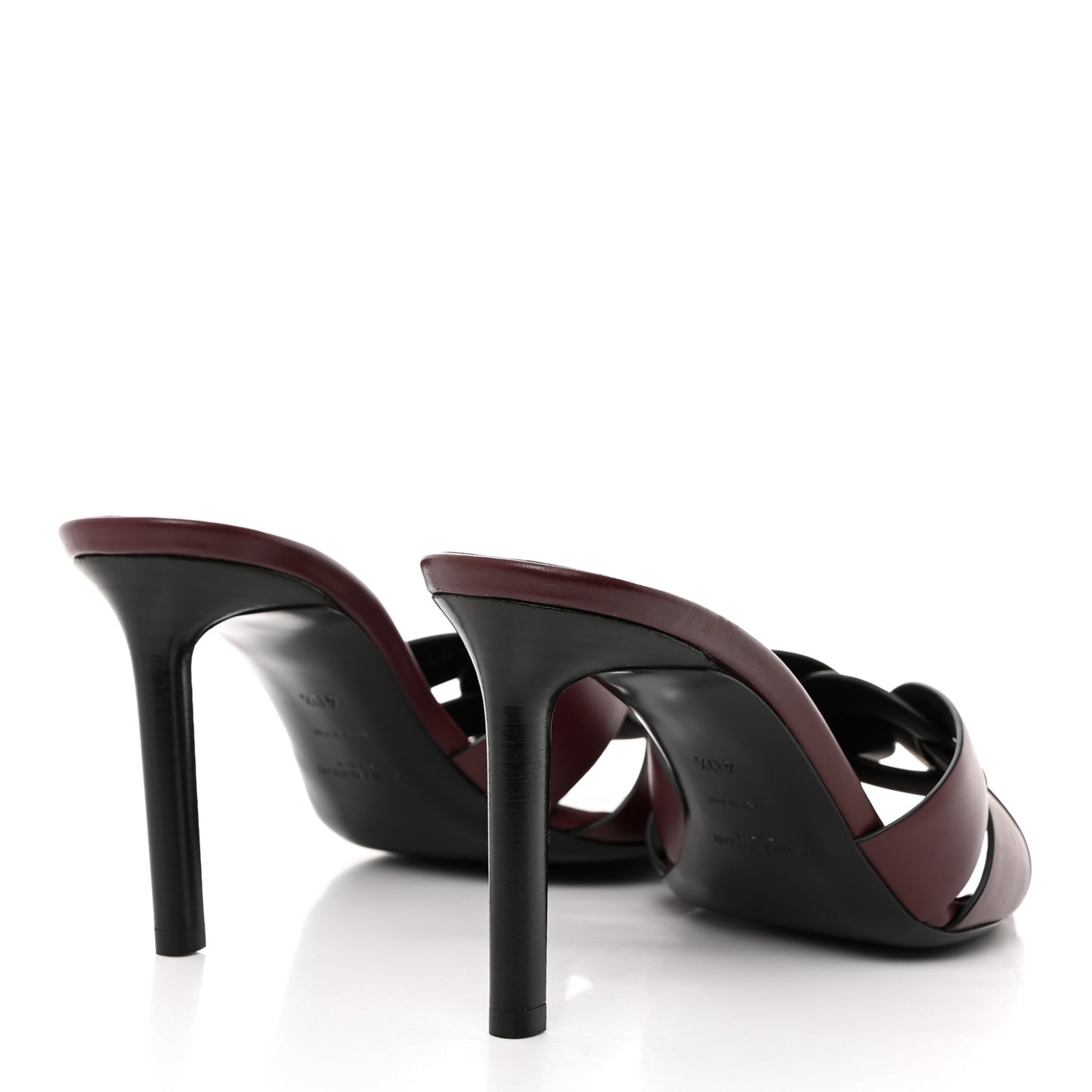 Calfskin Tribute 85 Slide Sandals 40.5 Rouge Legion