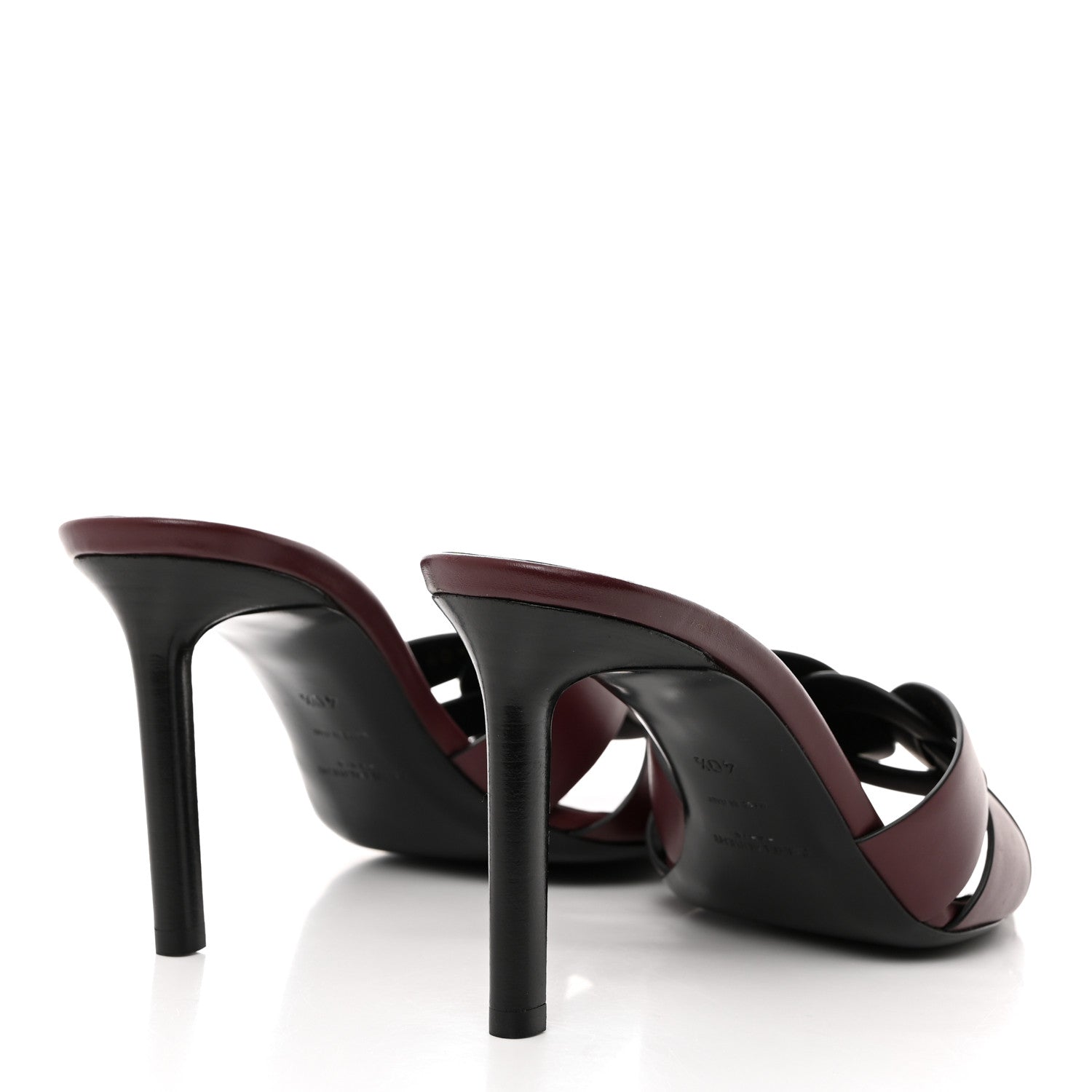 Saint Laurent Calfskin Tribute 85 Slide Sandals 40.5 Rouge Legion 4 of 9