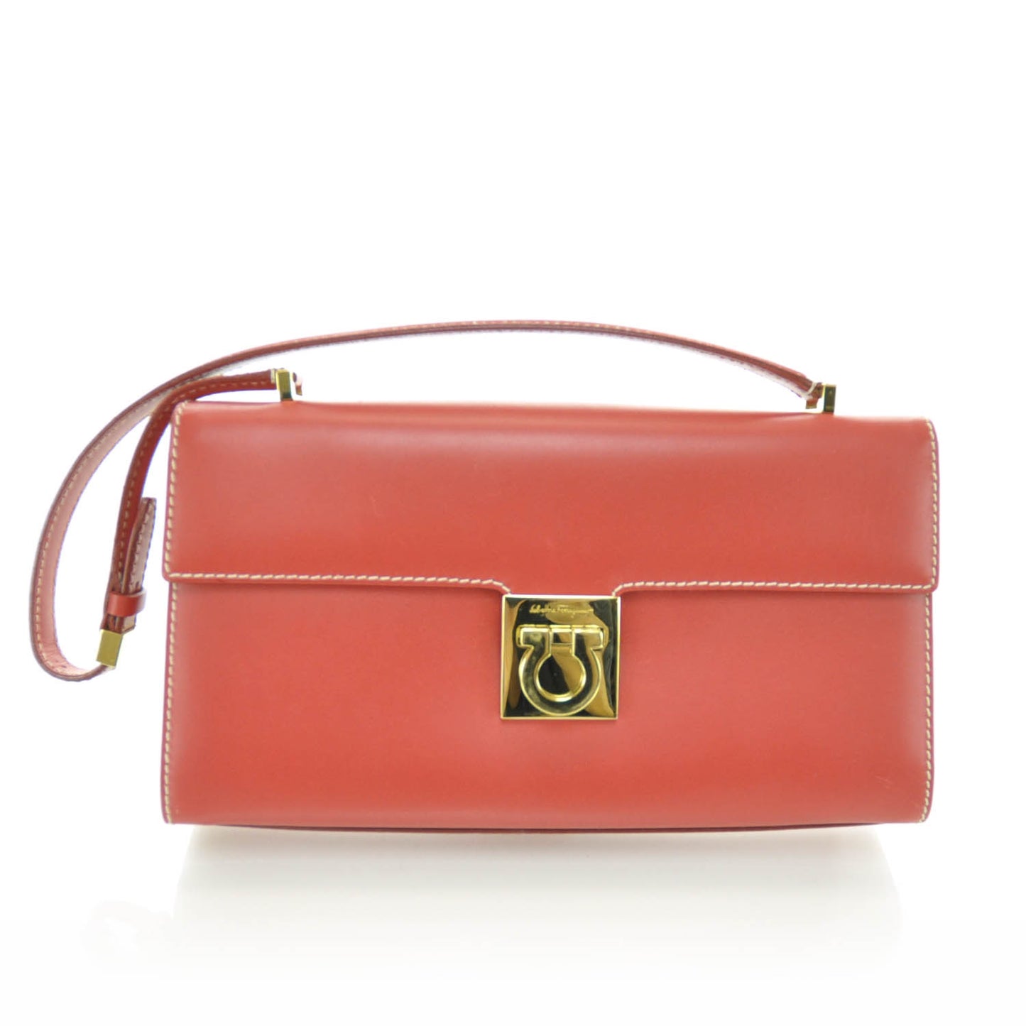 SALVATOREFERRAGAMOLeatherGanciniShoulderBagRed