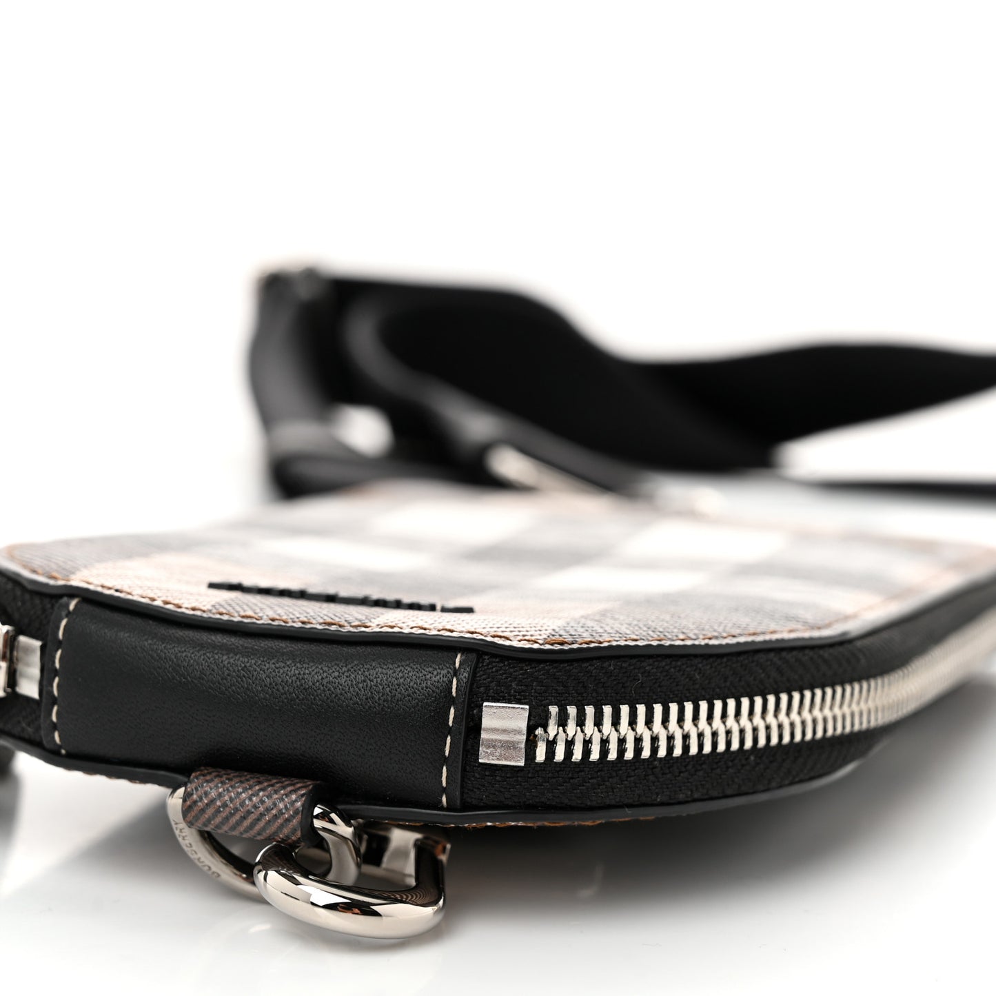 E-Canvas Check Phone Crossbody Bag Dark Birch Brown