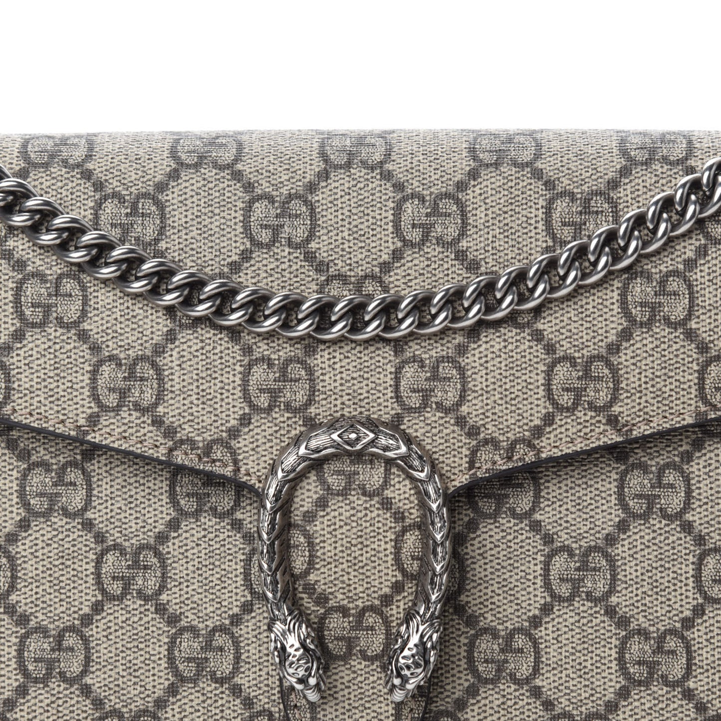 GG Supreme Monogram Mini Dionysus Chain Wallet Beige Taupe