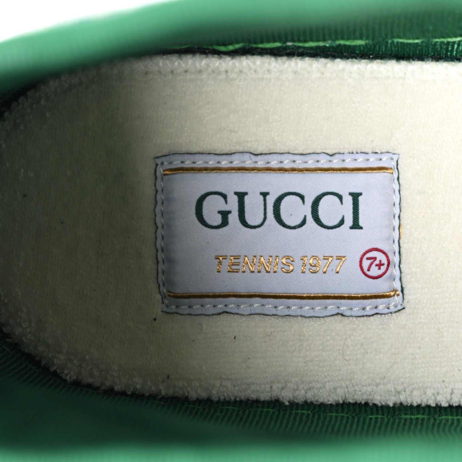 Gucci New Denim GG Monogram Web Womens 1977 Tennis High Top Sneakers 7.5 Blue Tea Mystic White 7 of 8