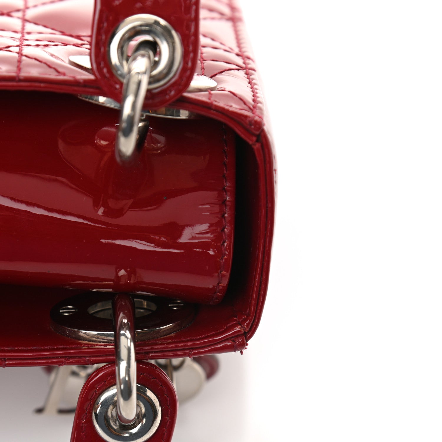 Christian Dior Patent Cannage Mini Lady Dior Red 12 of 12
