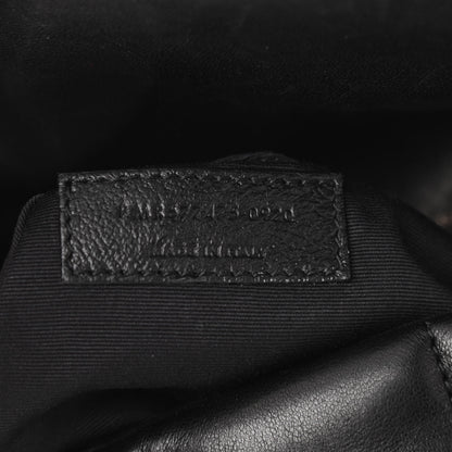 Saint Laurent Lambskin Quilted Medium Loulou Puffer Monogram Chain Satchel Black 9 of 11
